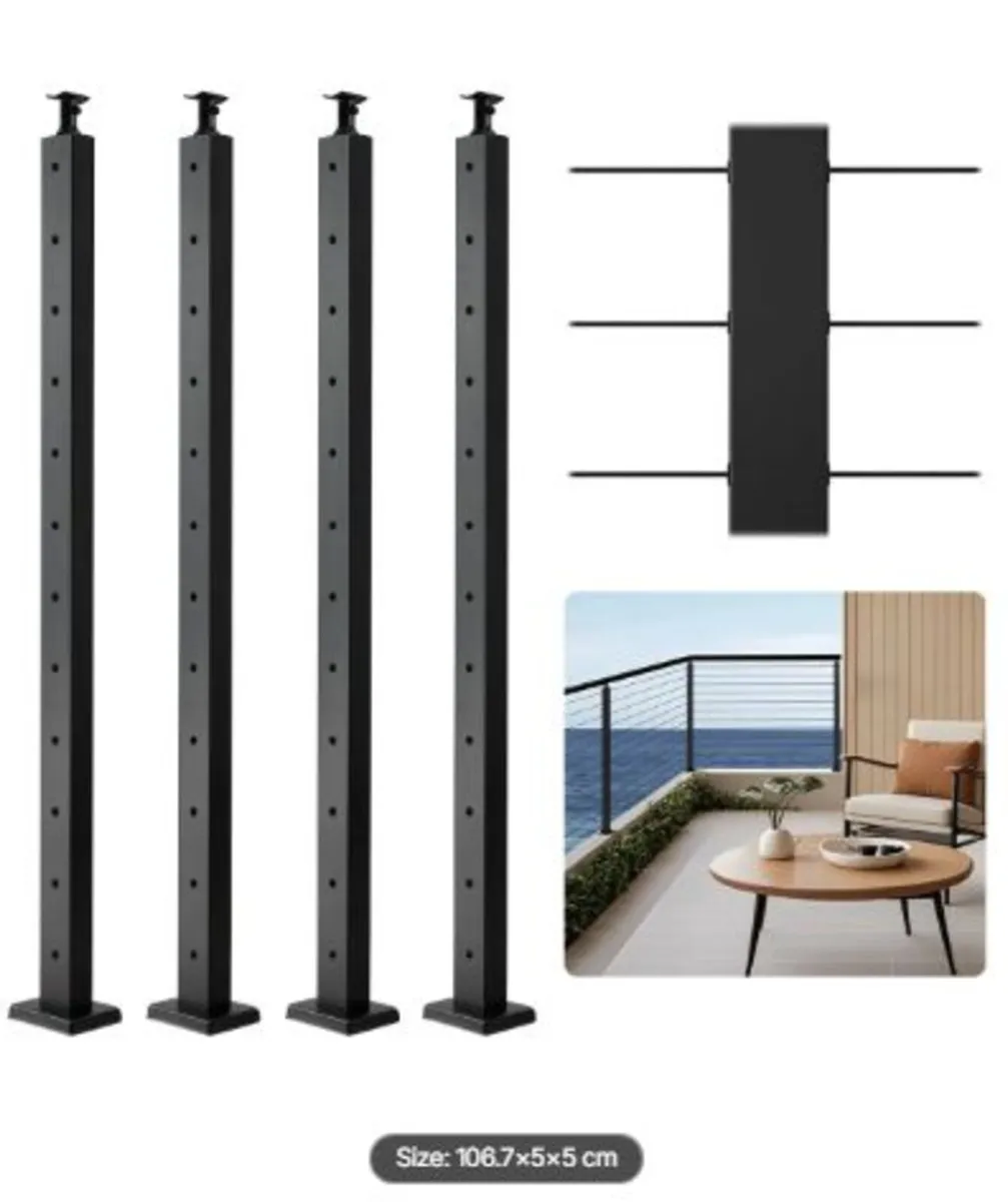 4-Pack Cable Railing Post, 42x2x2 In Horizontal - Image 1