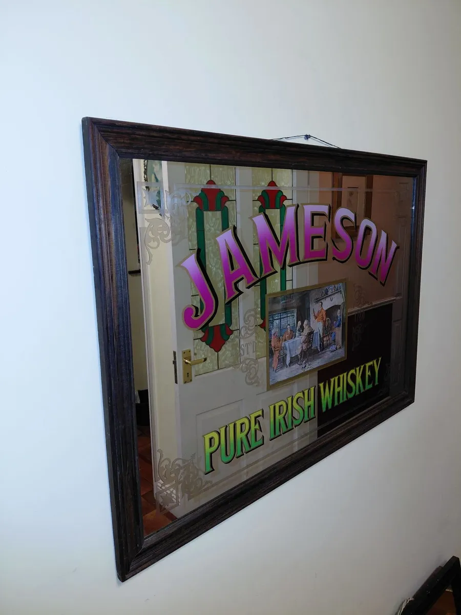 Original 1970s Large Jameson Irish Whiskey Mirror - Image 1