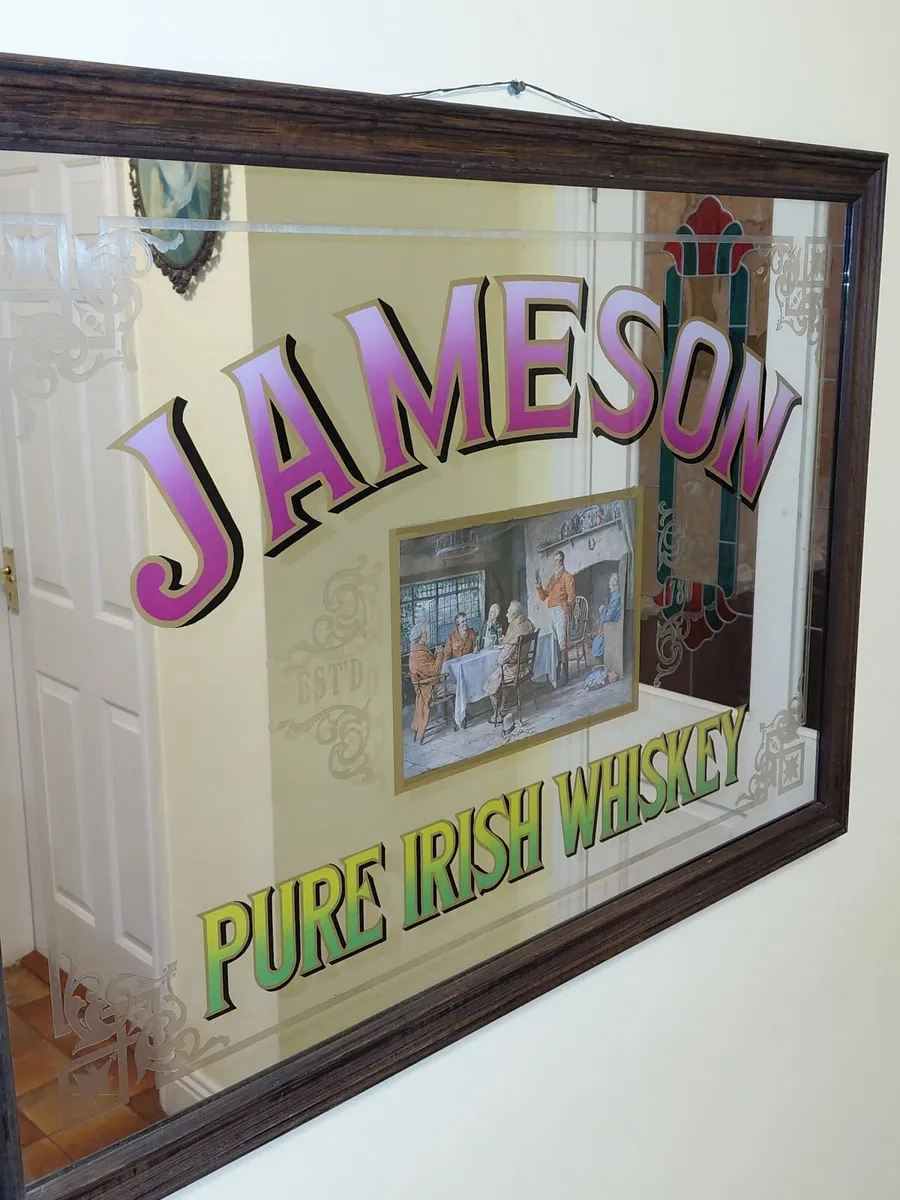 Original 1970s Large Jameson Irish Whiskey Mirror - Image 4