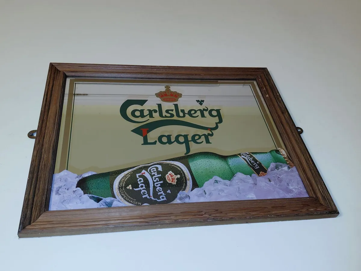 Late 1980s/ 90s Carlsberg  Pub Mirror - Image 1