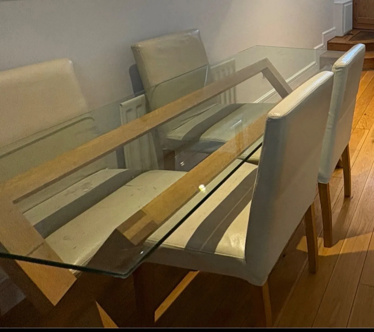Glass Topped  Table and 4 chairs
