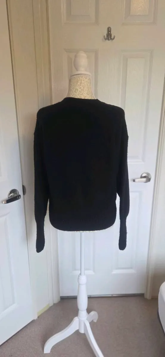 Primark Black Embellished Knit Jumper Crystal Deta - Image 3
