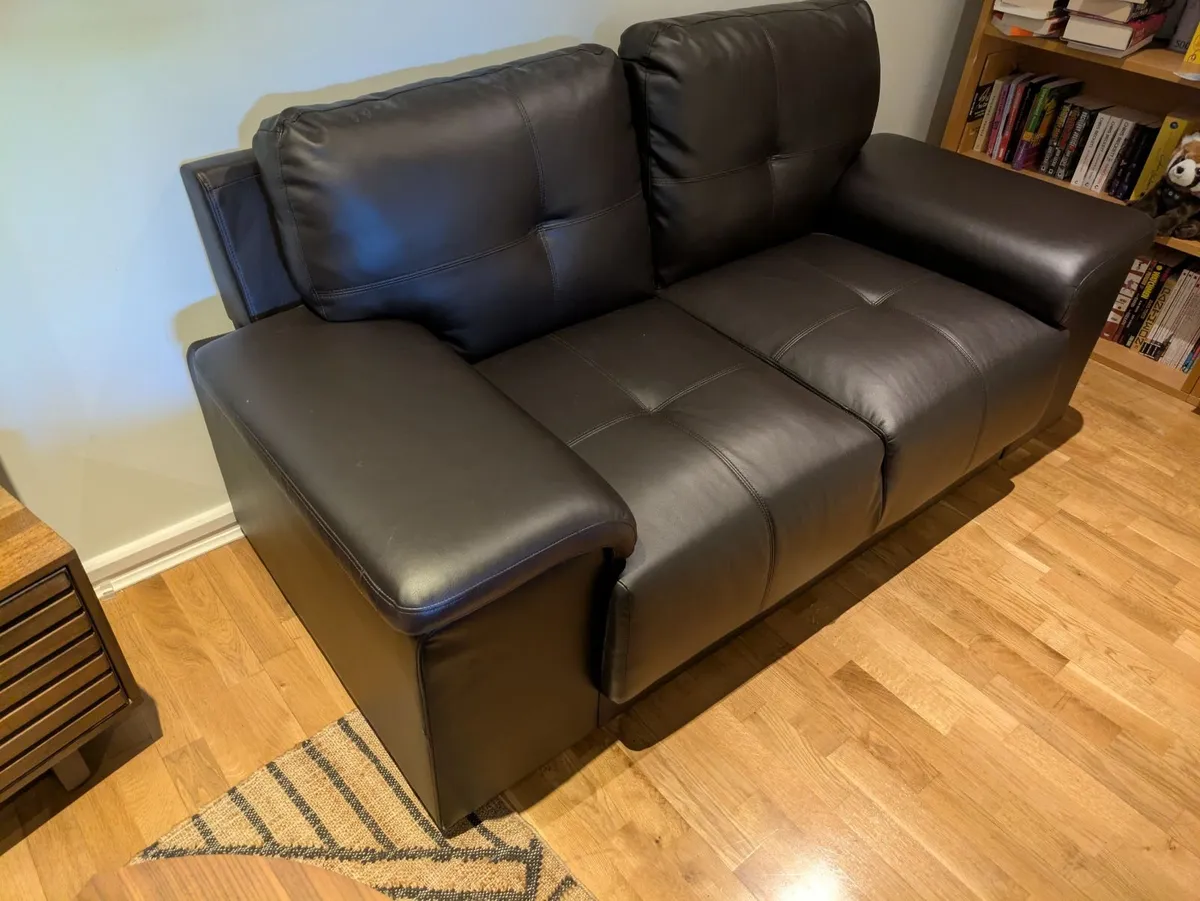 Kansas Brown Leather 2 Seater Sofa - Image 3