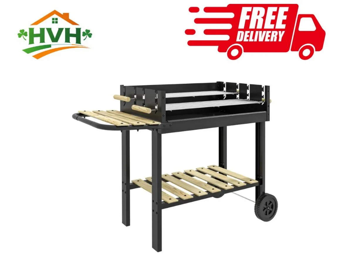 Charcoal BBQ Grill, Barbecue Trolley - Image 1