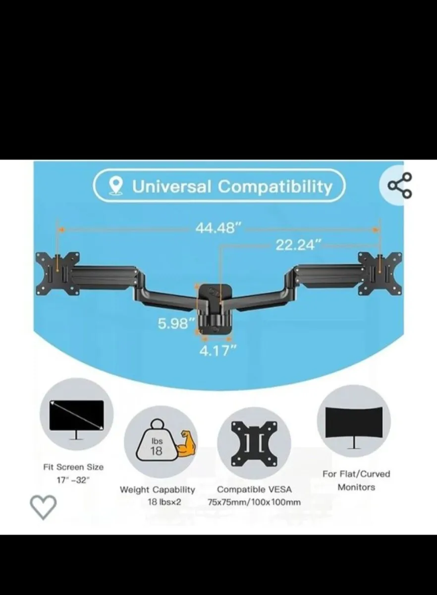 Dual Monitor Wall Mount - Image 3
