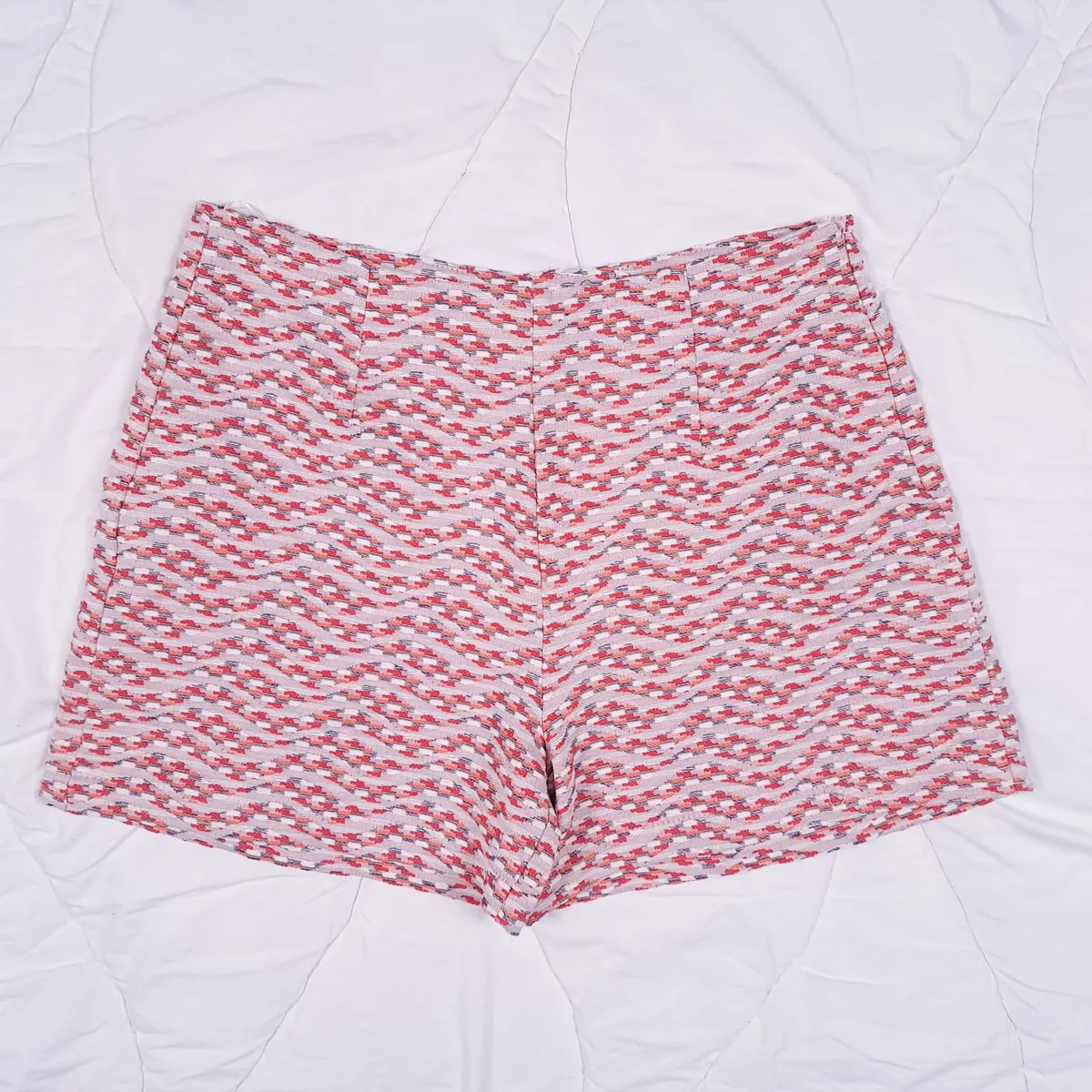 Milk & Honey Red Pink Tweed Shorts Size L - Image 1
