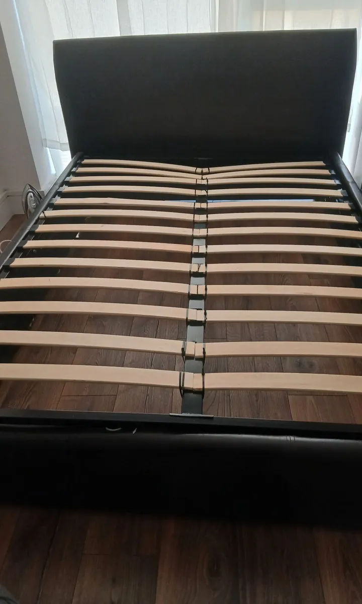 Storage bedframe 90€ (black leather) - Image 3