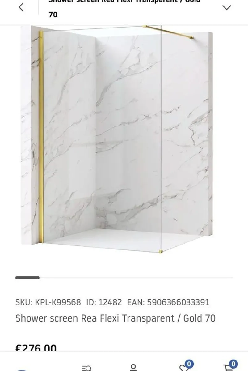 Brushed Gold Shower Screen - Image 2
