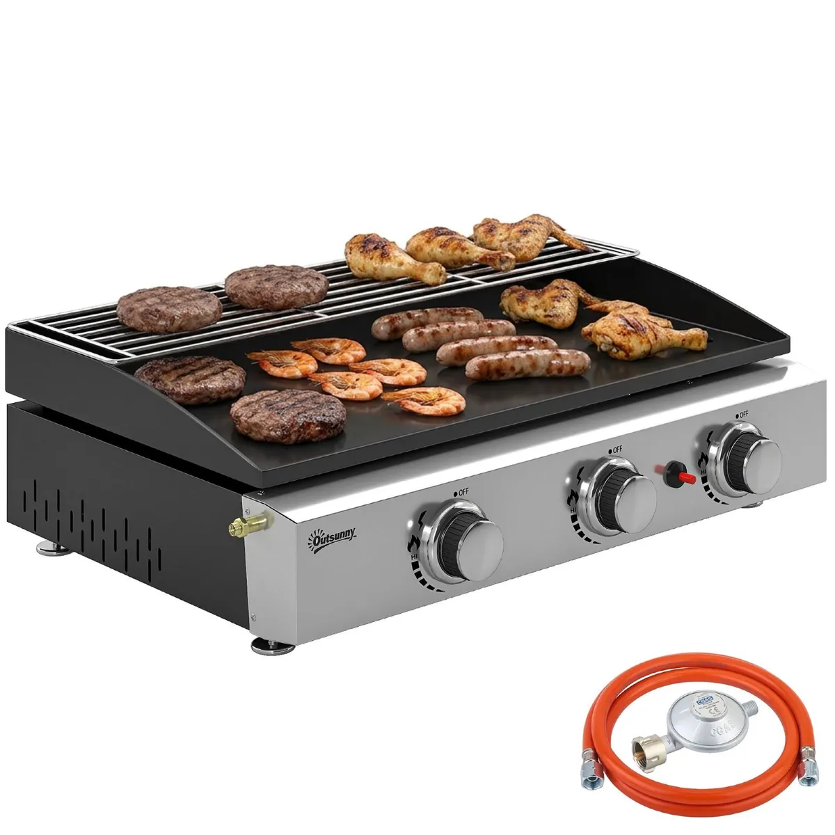 Gas Grill 7.5 kW Portable Grill with 3 Burners - Image 3