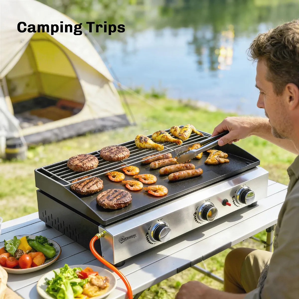 Gas Grill 7.5 kW Portable Grill with 3 Burners - Image 4