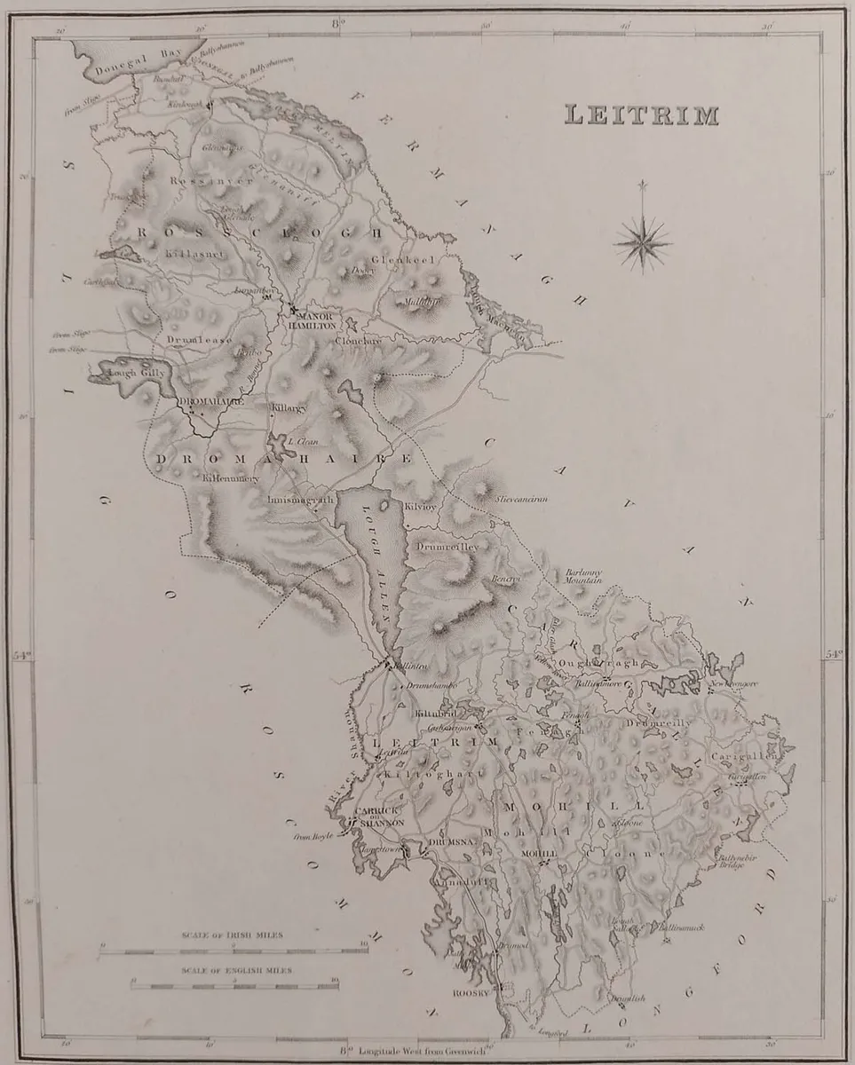 Leitrim 1837 Antique Map Including Baronies - Image 2