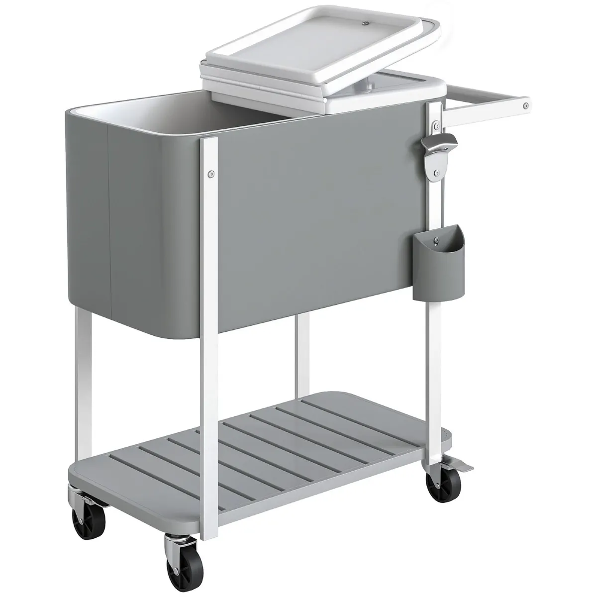 Cooler Trolley with 56 L Capacity Serving Cart - Image 4