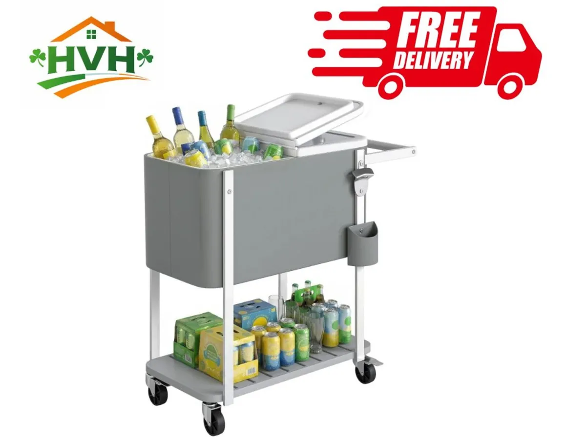 Cooler Trolley with 56 L Capacity Serving Cart - Image 1