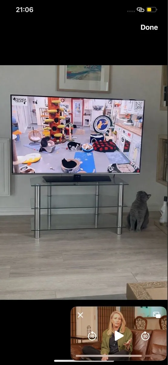 Chrome and Glass TV Stand - Image 1