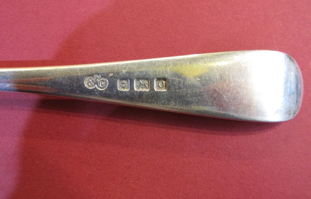 FOUR SOLID STERLING SILVER - SERVING SPOONS. - Image 3