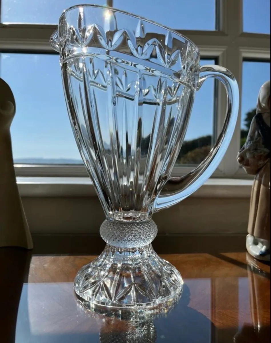 Vintage large cut glass crystal pitcher - Image 1
