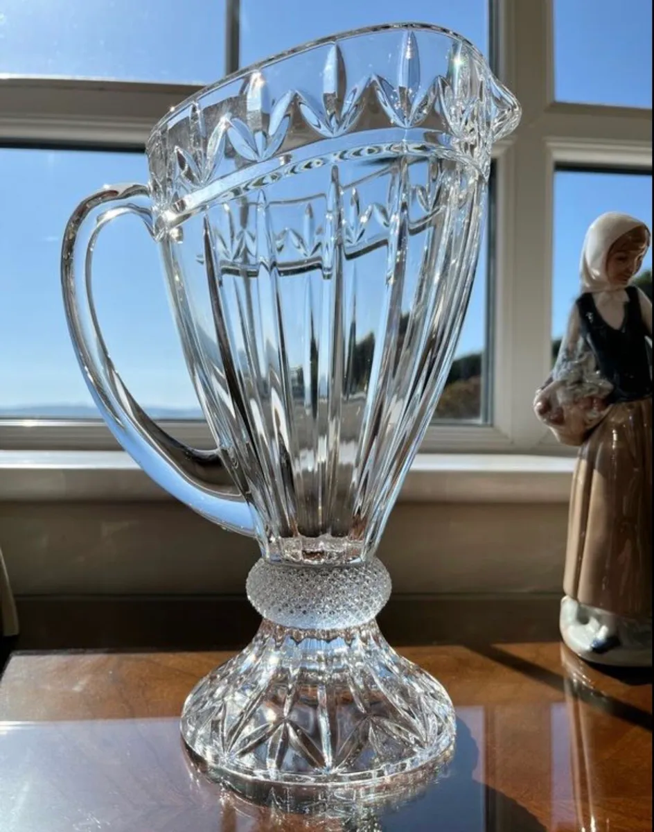 Vintage large cut glass crystal pitcher - Image 2