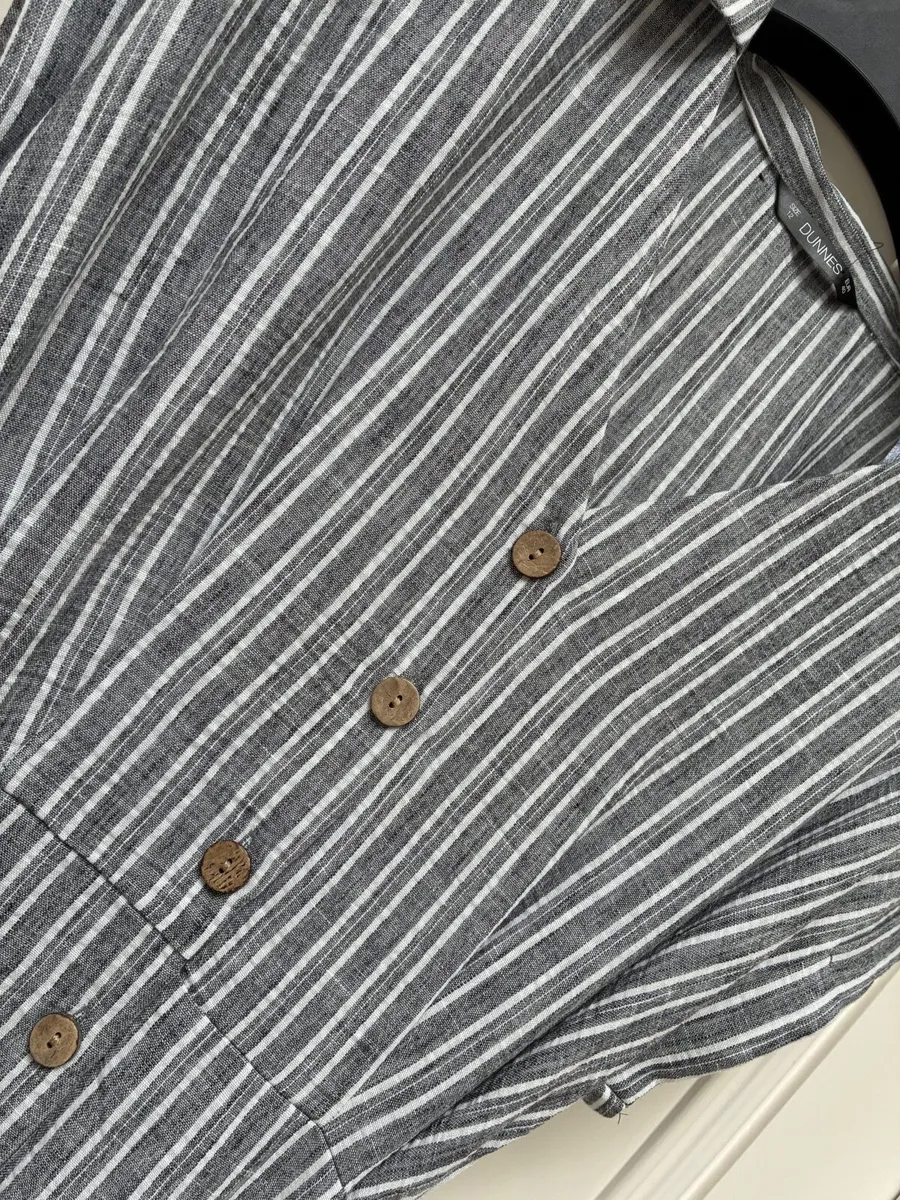 NEW Grey Stripe belted summer dress size 10 - Image 3