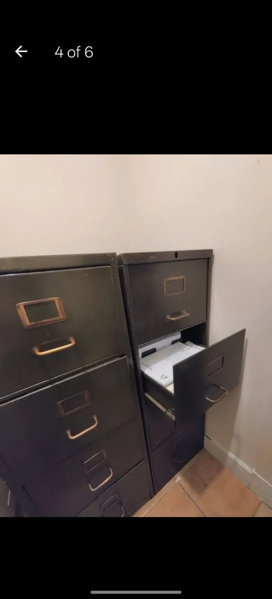 Super cool industrial dark green filling cabinets. - Image 2