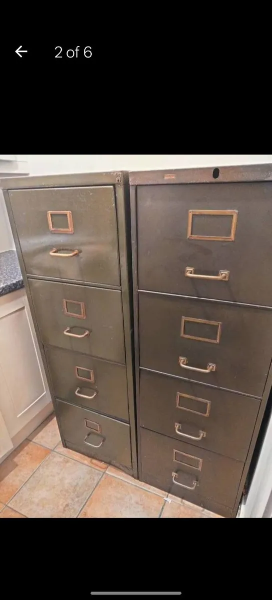 Super cool industrial dark green filling cabinets. - Image 3