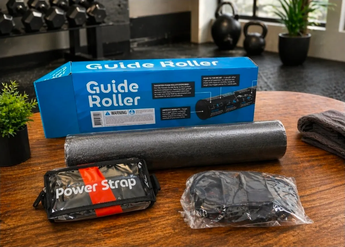 HIT Fitness Foam Roller Set Power Straps Push Up B - Image 1