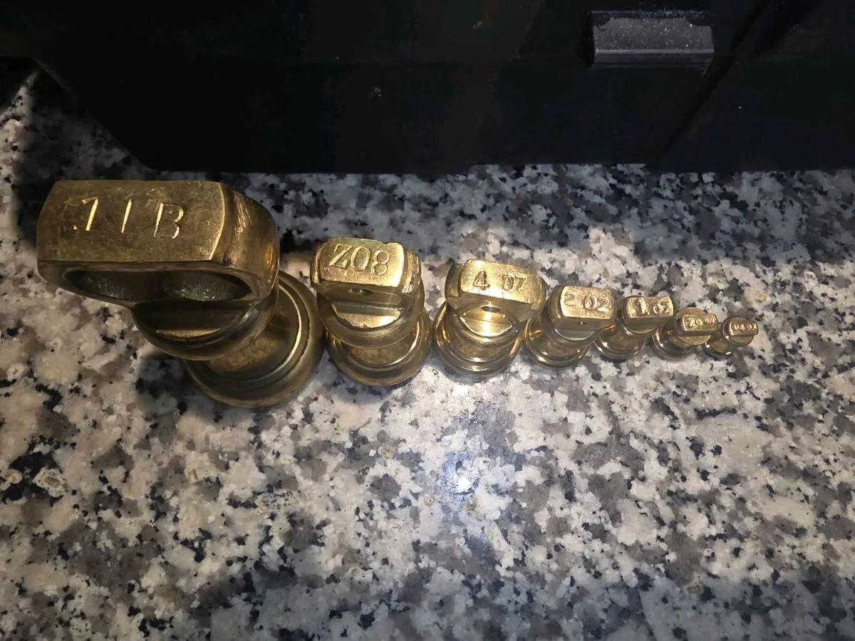 Antique Victorian brass bell weights - Image 2