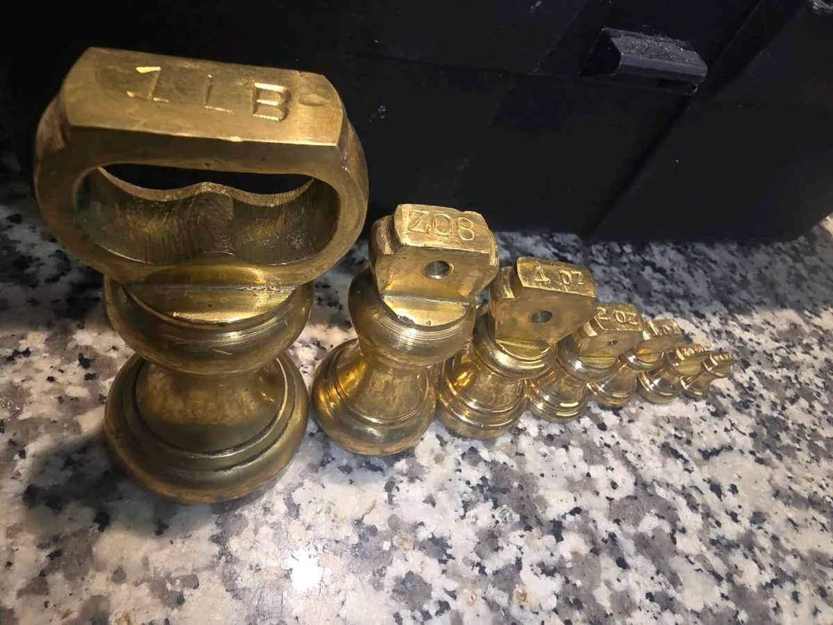 Antique Victorian brass bell weights - Image 3