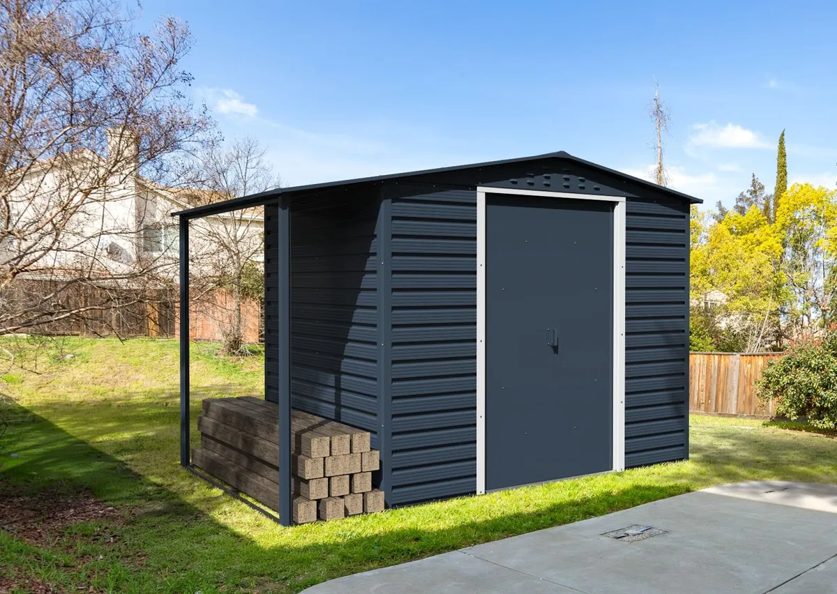 Optional Side Roof Canopies for Alpine Steel Sheds - Image 2