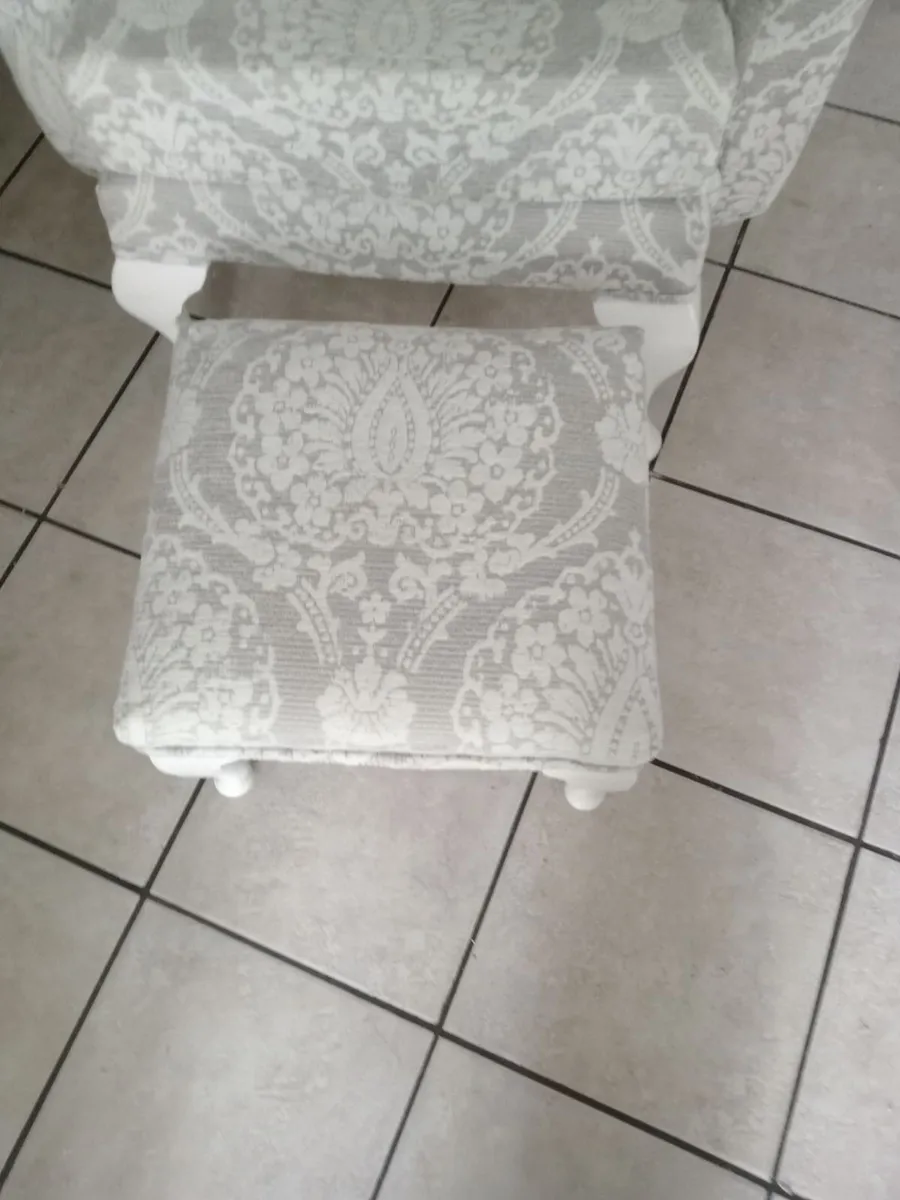 Queen Ann Chair & Footstool - Image 2