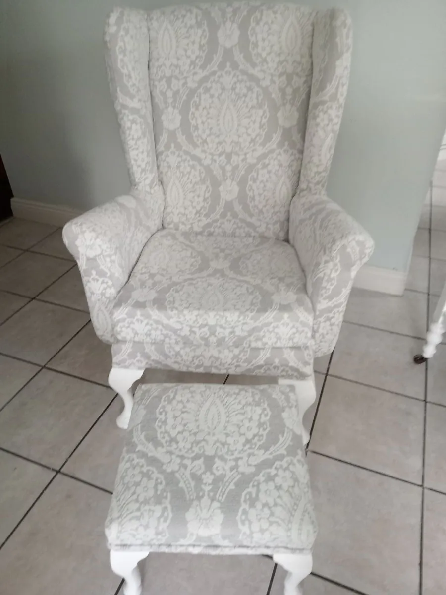 Queen Ann Chair & Footstool - Image 4