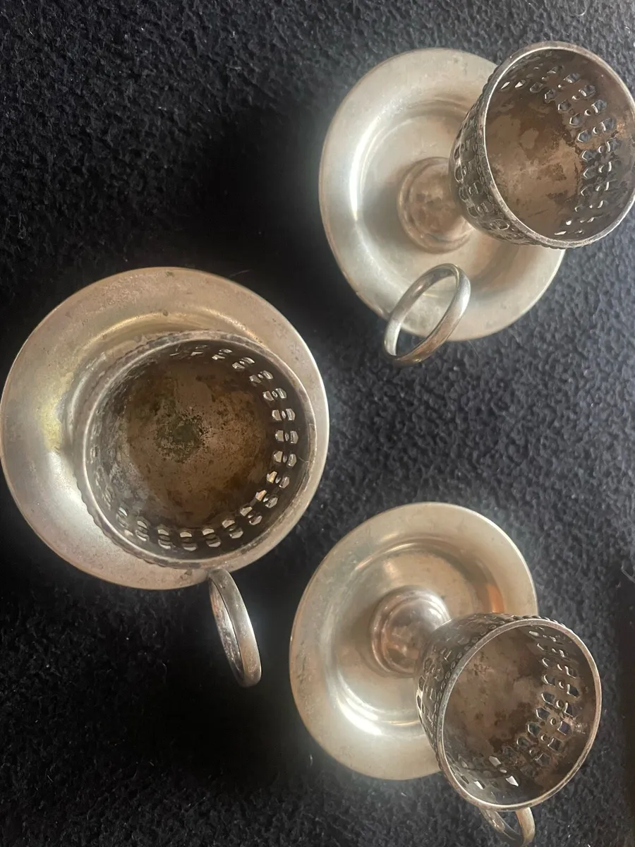 Antique egg cup and stand - Image 1