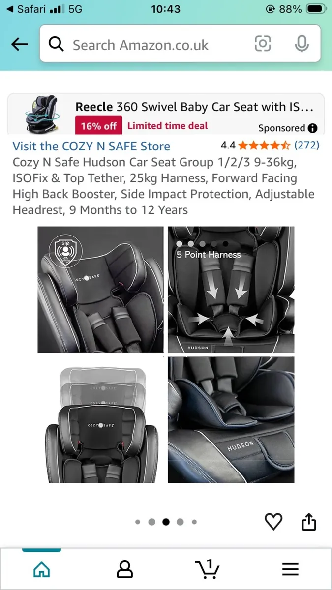 2x Child car seats - Image 4