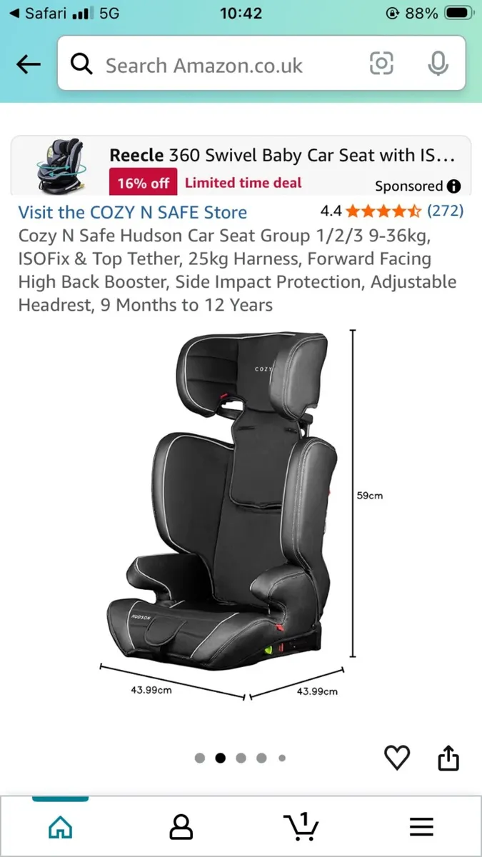 2x Child car seats - Image 2