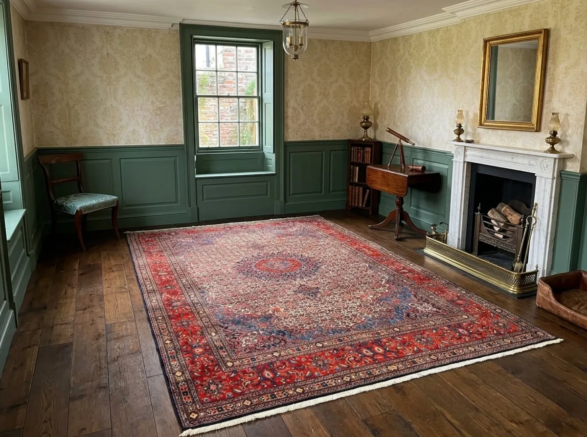 Large 11ft x 7 Perser Moud Knotted Rug Carpet - Image 1