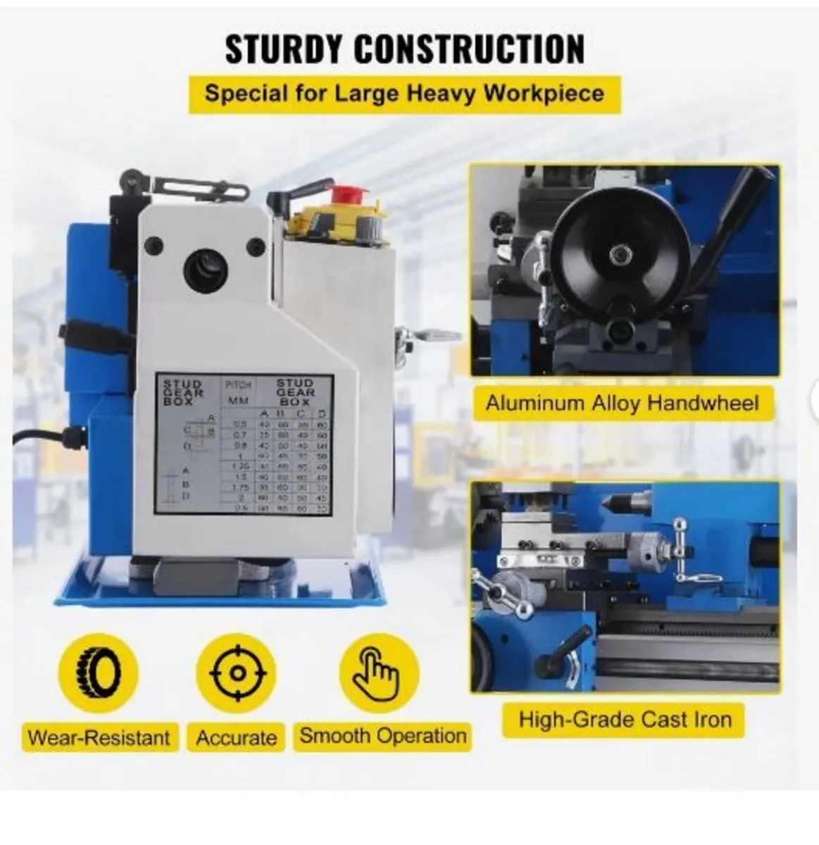 Mini Metal Lathe 7x12 Inch Precision Variable - Image 3