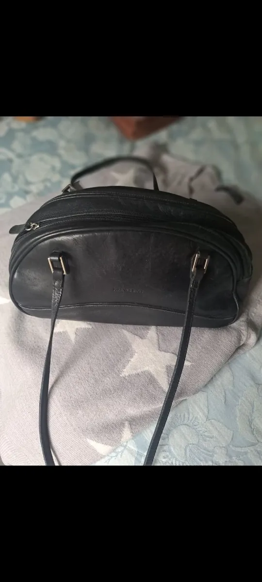 Black leather bowling bag vintage - Image 1