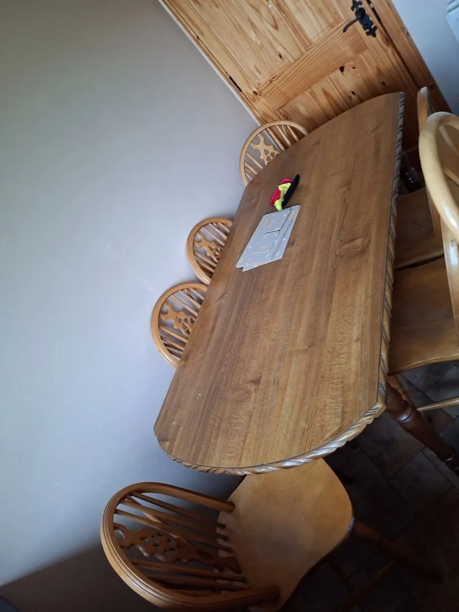 Kitchen teak table and chairs - Image 2