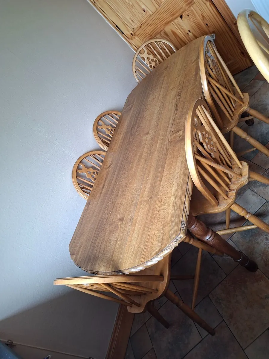 Kitchen teak table and chairs - Image 4