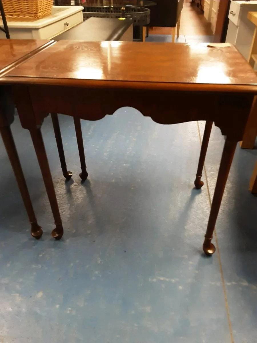 TWO WALNUT SIDE TABLES - Image 1