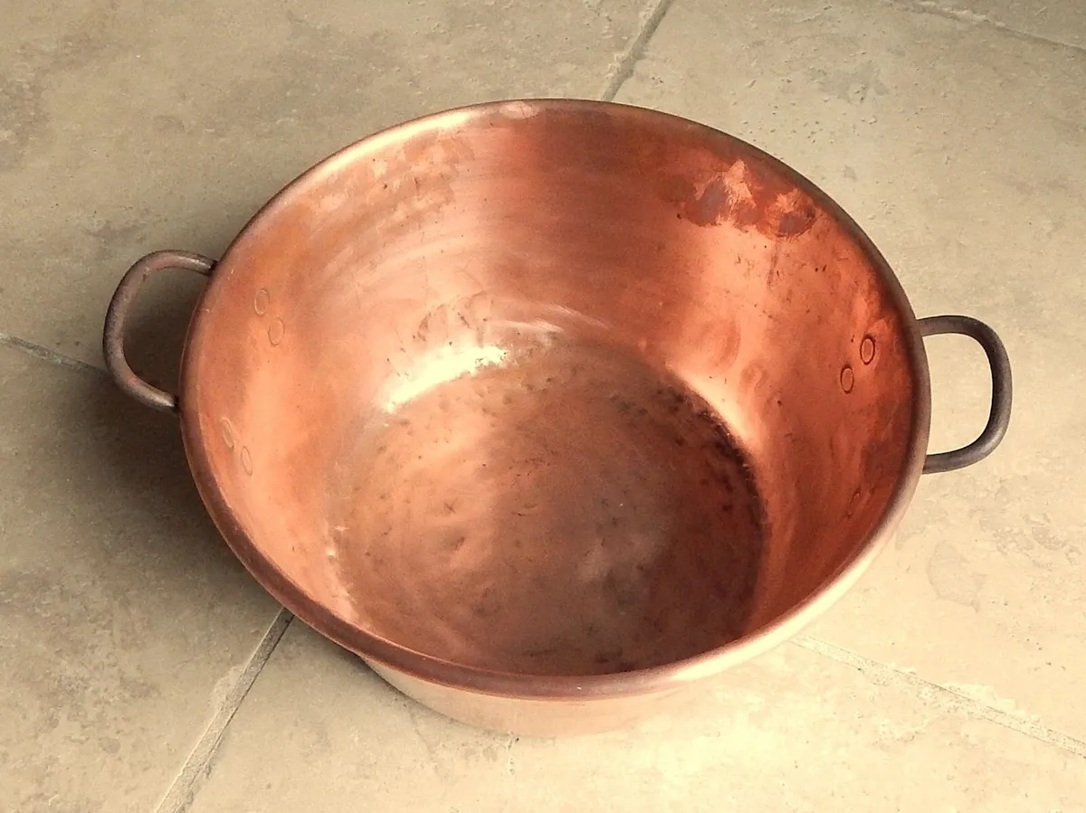 Large Vintage Handmade Copper Jam Pan - Image 2