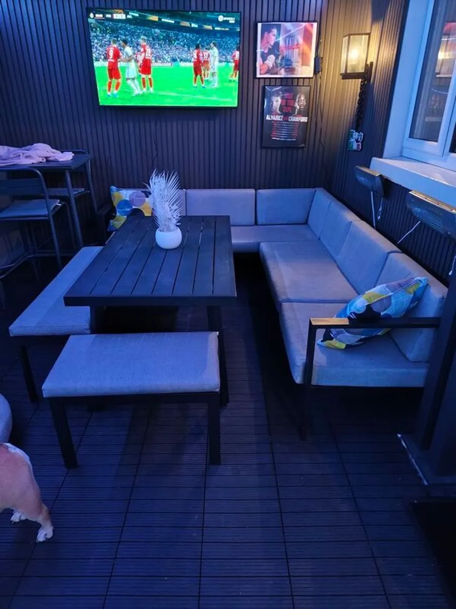 Outdoor table corner recliner chair and seats set - Image 2