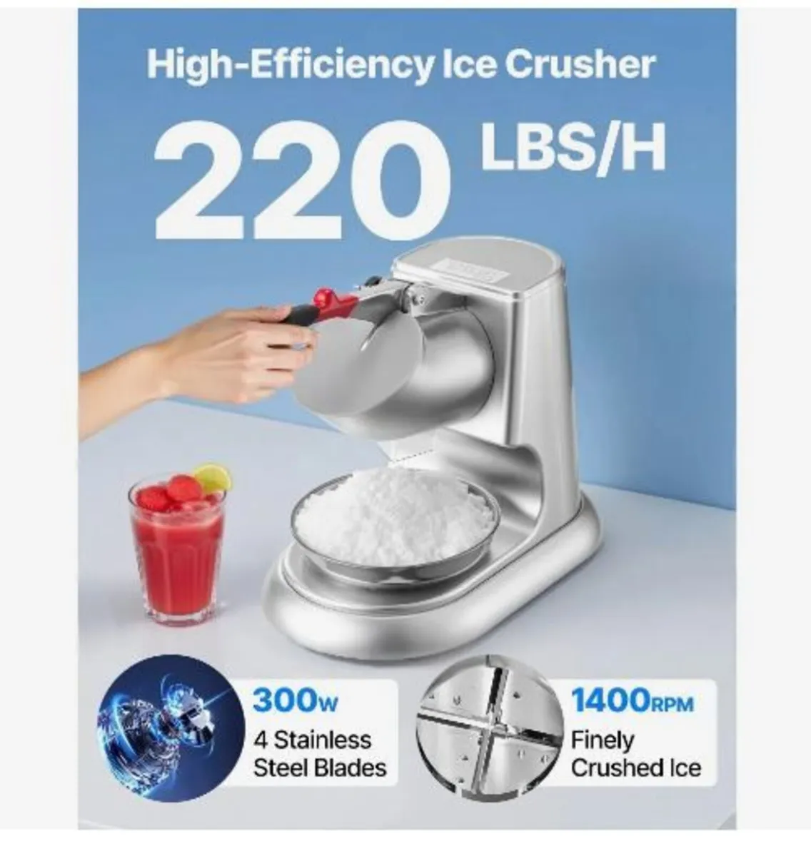 Ice Crusher Machine, 100kg Per Hour Electric - Image 2