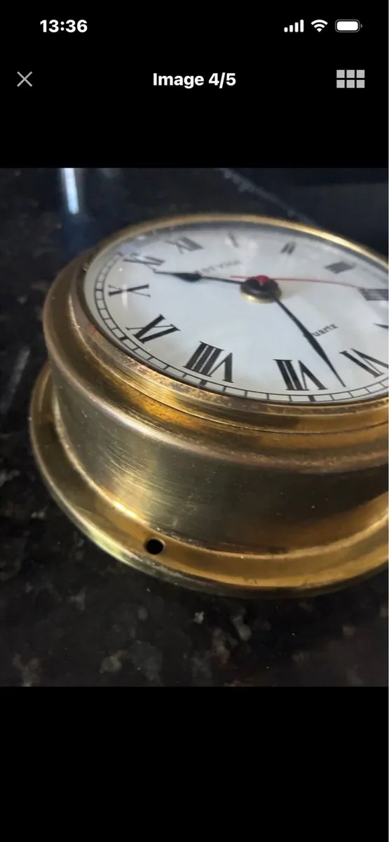 Vintage Brass Maritime Clock - Image 3