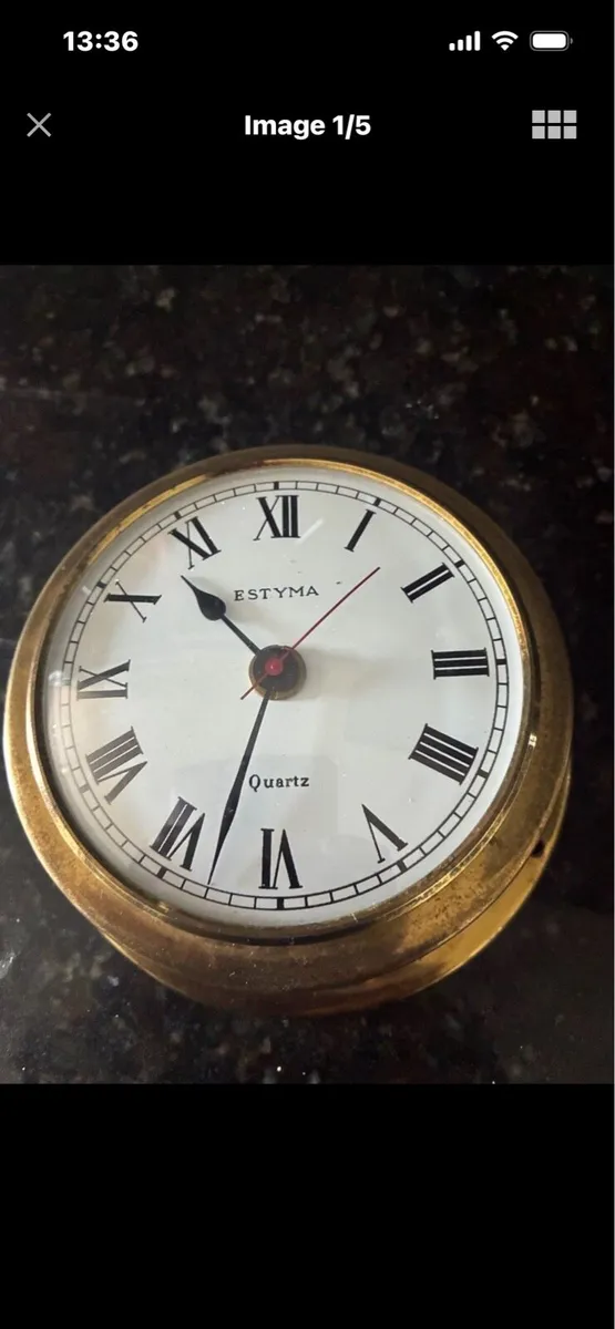 Vintage Brass Maritime Clock - Image 1