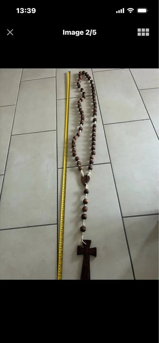 Giant Size Timber Rosary Beads - Image 1