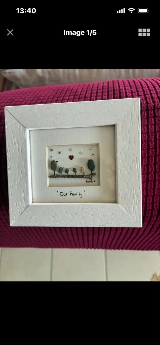 ‘Our Family’ Framed Stone Artwork - Image 1