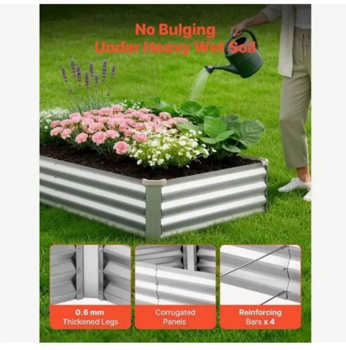 2 Pack Galvanized Raised Garden Beds, - Image 4