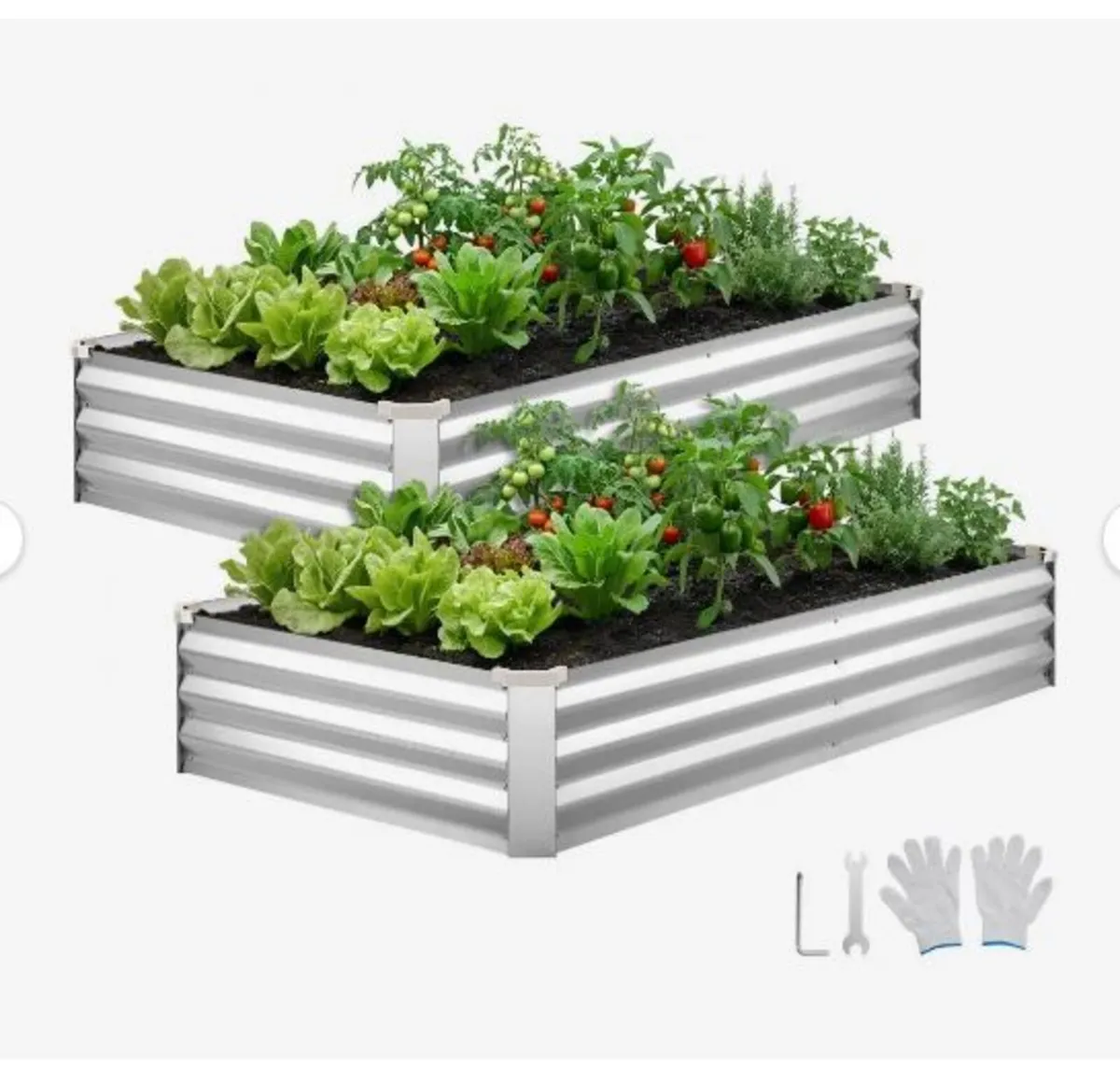 2 Pack Galvanized Raised Garden Beds, - Image 3