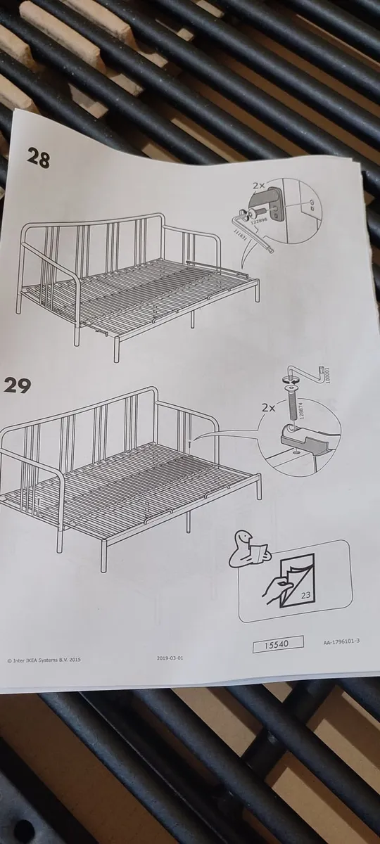 FYRESDAL Day-bed frame, black, 80x200 cm - Image 4