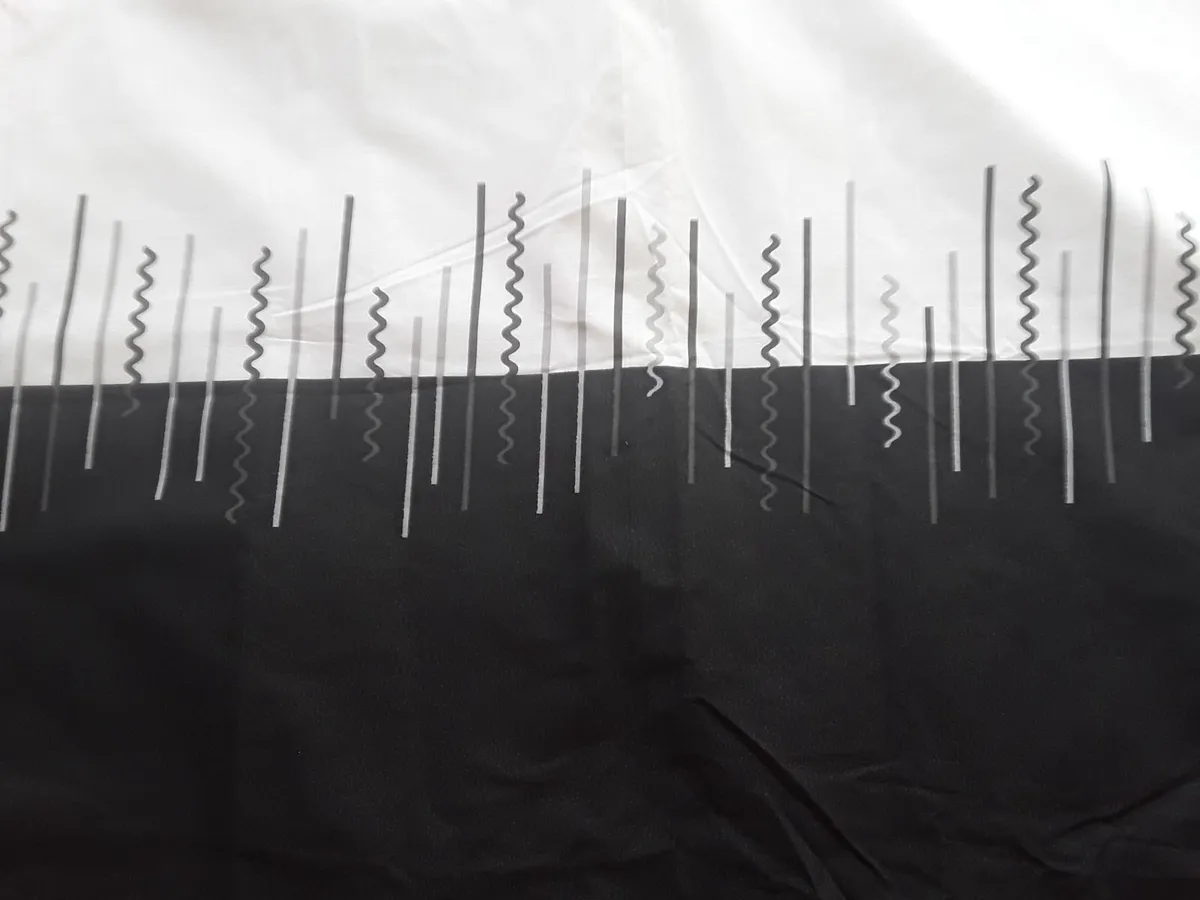 Brand new black and white eyelet drapes - Image 3